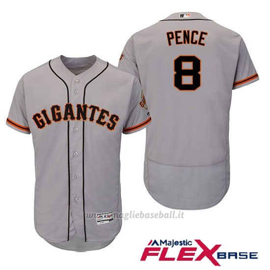 Maglia Baseball Uomo San Francisco Giants Hunter Pence Grigio Hispanic Heritage Flex Base
